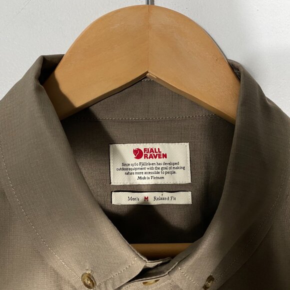 Fjallraven G-1000 Ovik Air Stretch Short Sleeve Shirt brown men's size Medium - Picture 4 of 7
